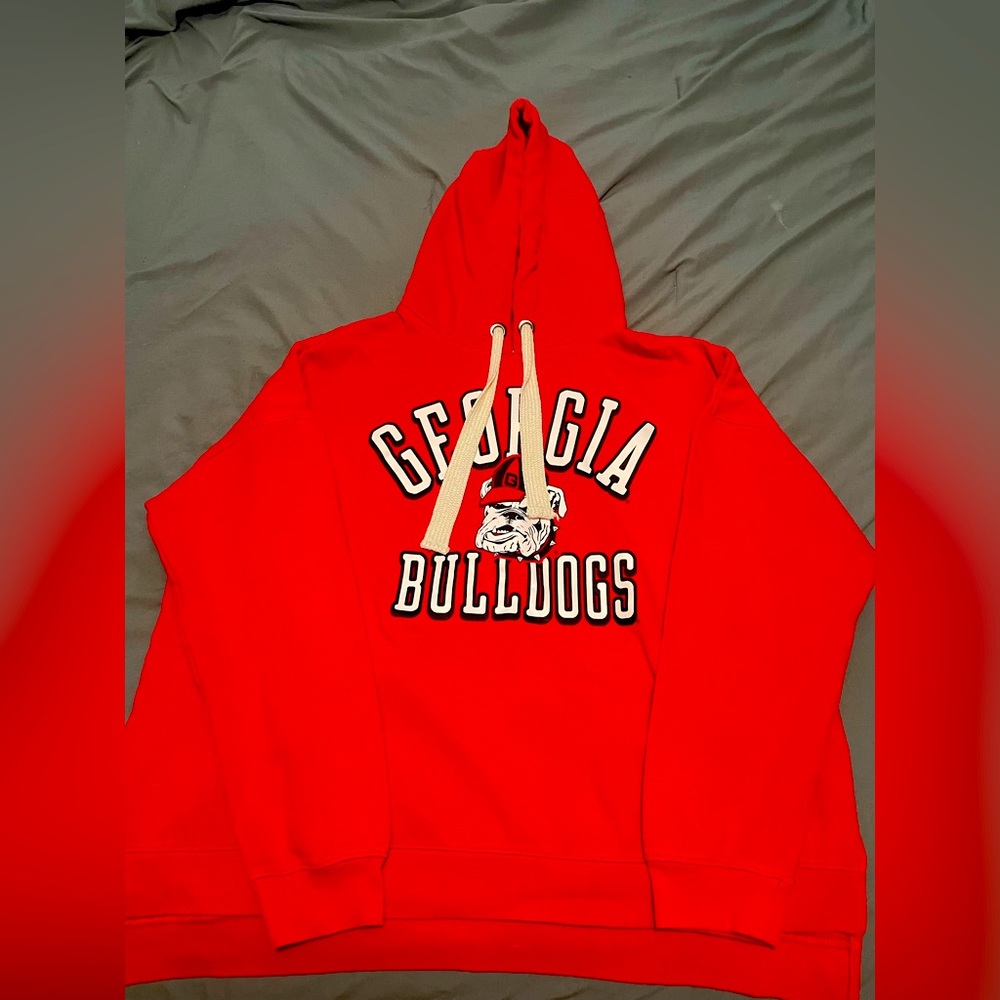 red univ. of georgia hoodie (worn twice)